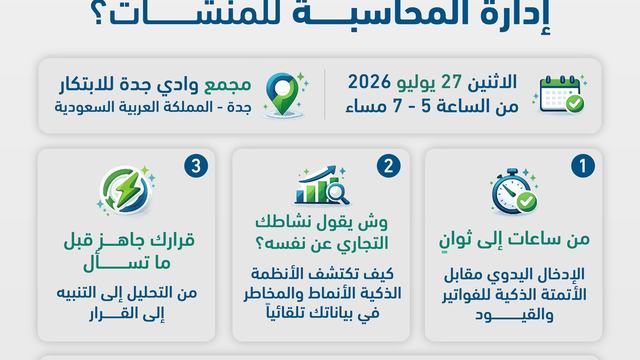 ورشة عمل بجدة: كيف يغيّر الذكاء الاصطناعي إدارة المحاسبة للمنشآت؟